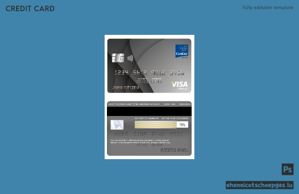 Beispielvorschau der USA Indiana Centier Bank Visa Platinum-Karte